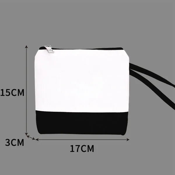 Zippered Canvas Coin Pouch with Wrist Strap