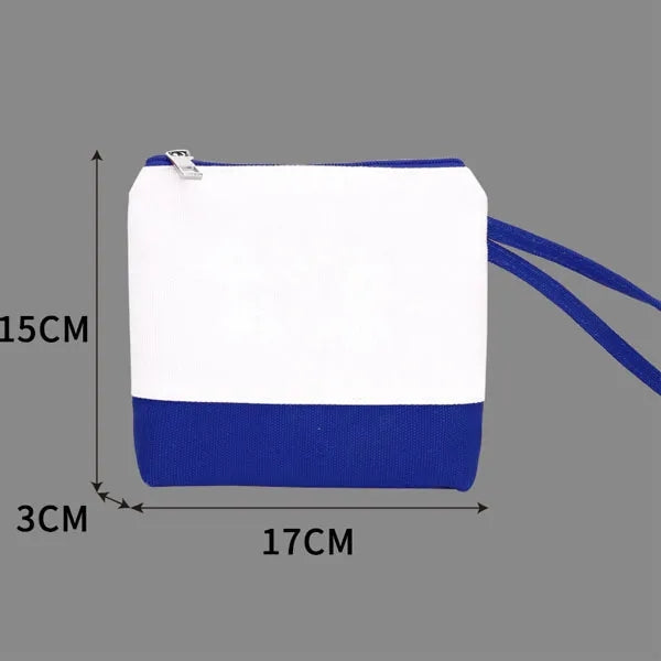 Zippered Canvas Coin Pouch with Wrist Strap