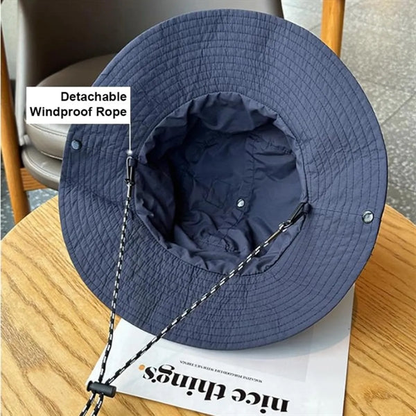 Men Outdoor Sun Protection Wide Brim Bucket Fishman Hat