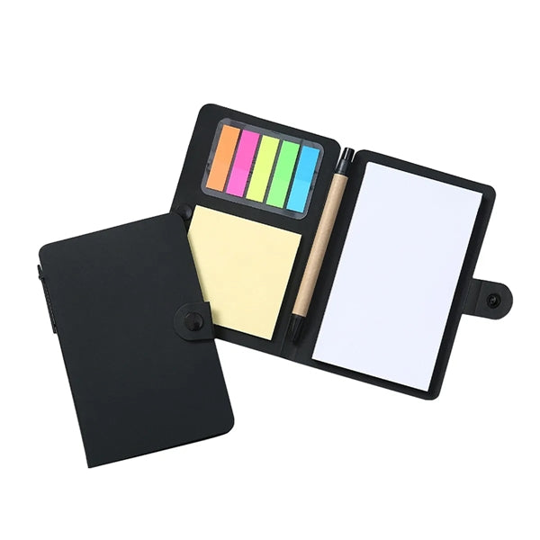 Snap Button Sticky Note Pad With Pen