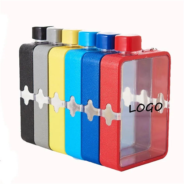 A5 Notebook Flat Plastic Water Bottle
