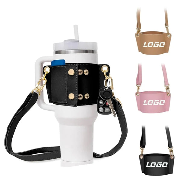 PU Leather Water Bottle Handle Shoulder Strap