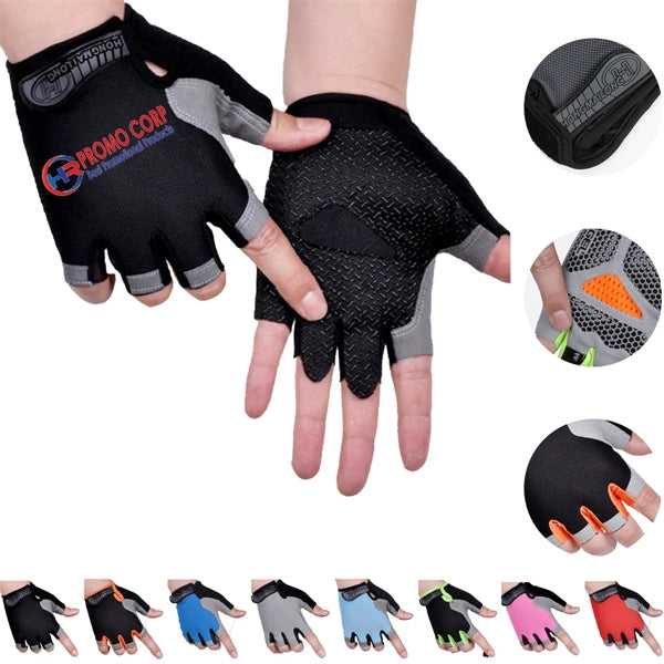 Unique Half Finger Outdoor Gloves w/ Custom LOGO