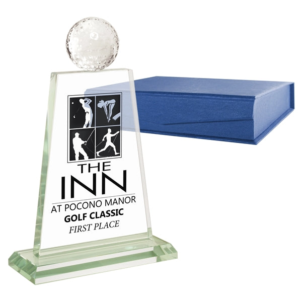 Jade Glass Golf Trophy Award