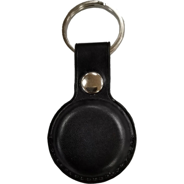 Leather Tag Holder w/ Snap Button & Keyring Custom Logo