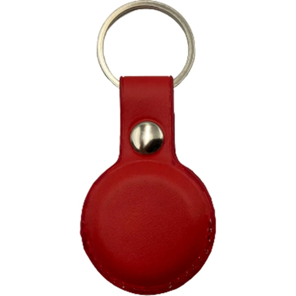 Leather Tag Holder w/ Snap Button & Keyring Custom Logo