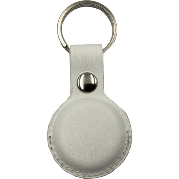 Leather Tag Holder w/ Snap Button & Keyring Custom Logo
