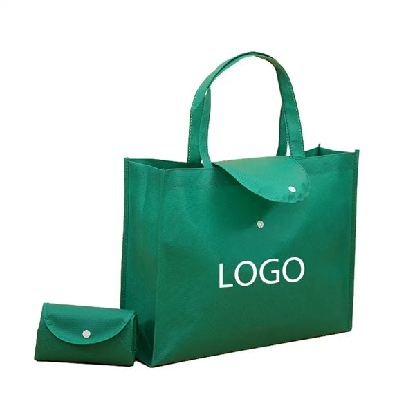 Non-woven Grocery Foldable Tote Shopping Bag W/ Pouch