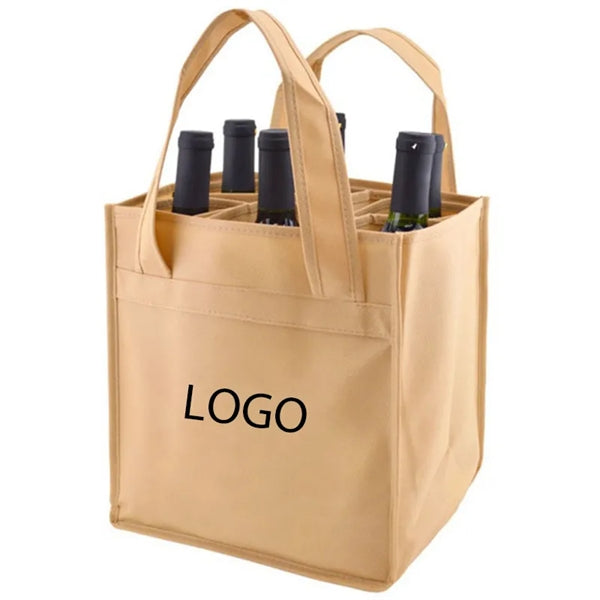 6 bottles non-woven wine tote bags