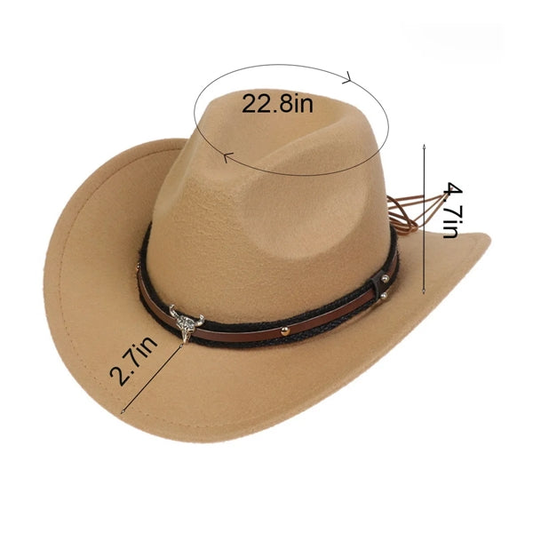 Unisex Wide Brim Cowboy Hat