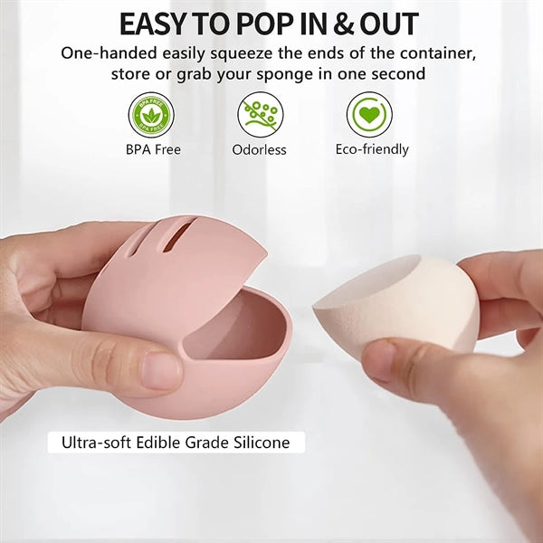 Double-Sided Breathable Silicone Makeup Sponge Holder