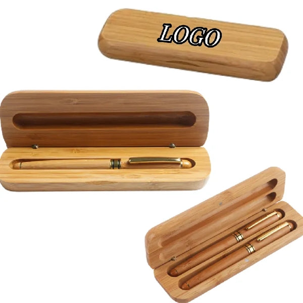 Bamboo Case with Pen Gift Set
