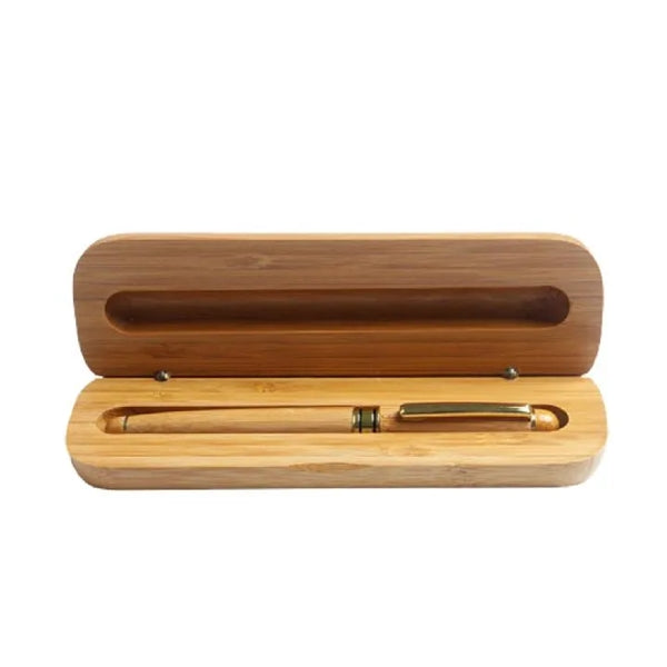 Bamboo Case with Pen Gift Set