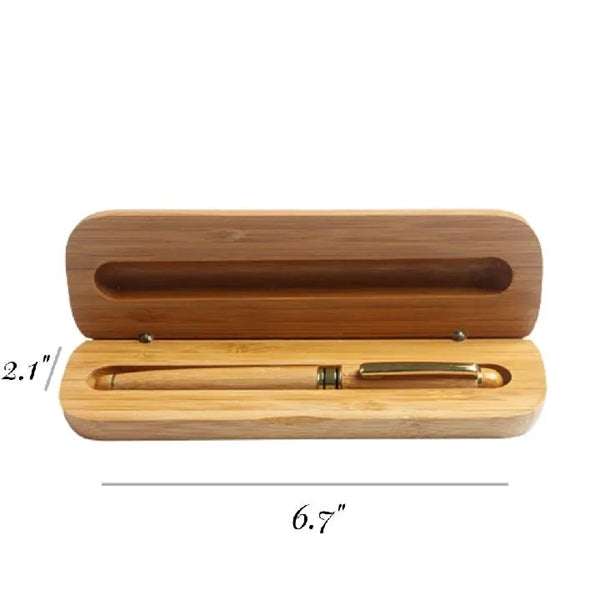 Bamboo Case with Pen Gift Set