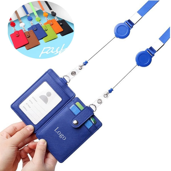 Work Badge Card Cover With Retractable Lanyard