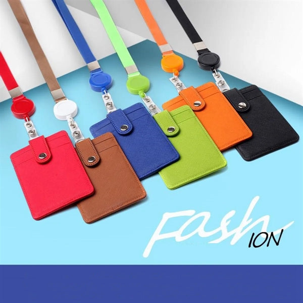 Work Badge Card Cover With Retractable Lanyard