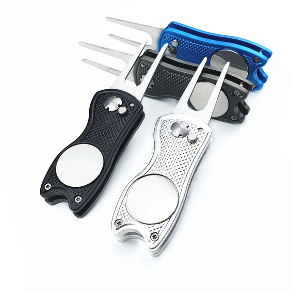 Foldable Golf Divot Repair Tool with Ball Marker