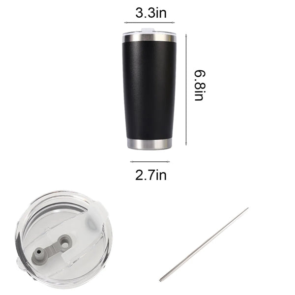 20 oz. Fashion Stainless Steel Tumbler With Straw