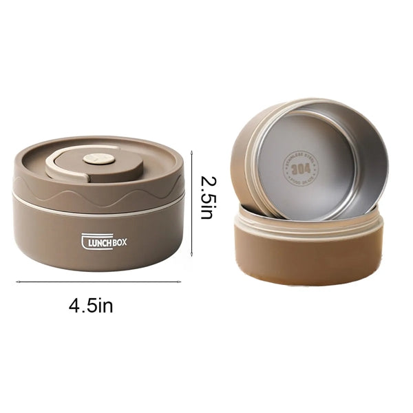 15oz Round Portable Stainless Steel Lunch Box