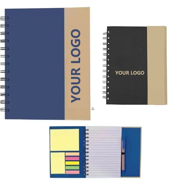 Eco-Recycled Magnetic Journal with Sticky Notes and Flags