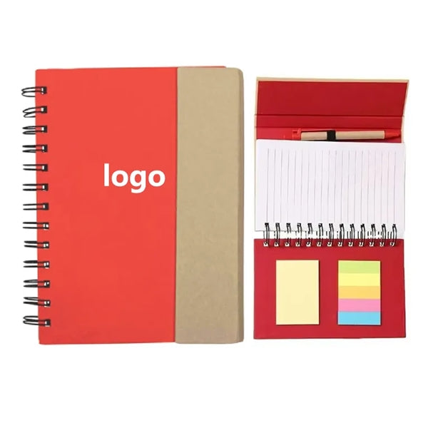 Eco-Recycled Magnetic Journal with Sticky Notes and Flags