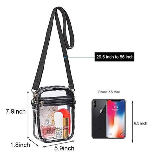 Clear Transparent PVC Crossbody Stadium Bag