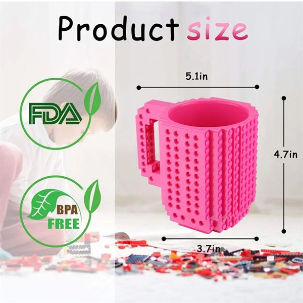 Creative DIY Build-on Brick Mug 11.8 Oz.