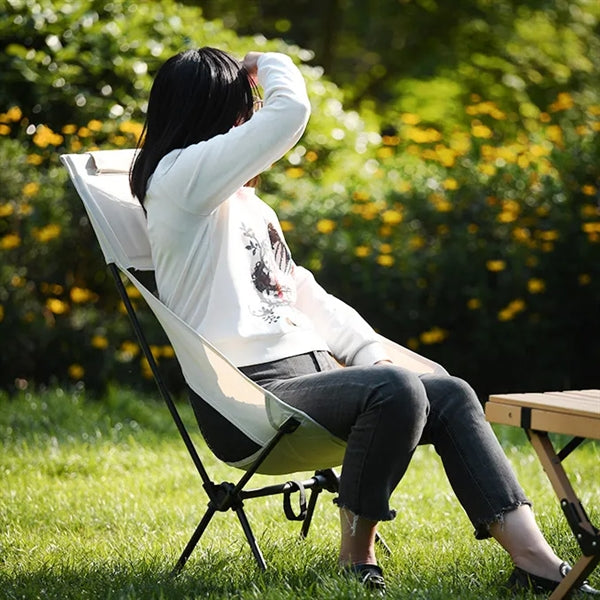 Folding High Back Camping Chair with Head Support