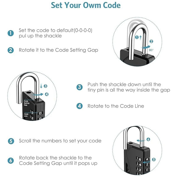 Gym 4 Digit Combination Lock Outdoor