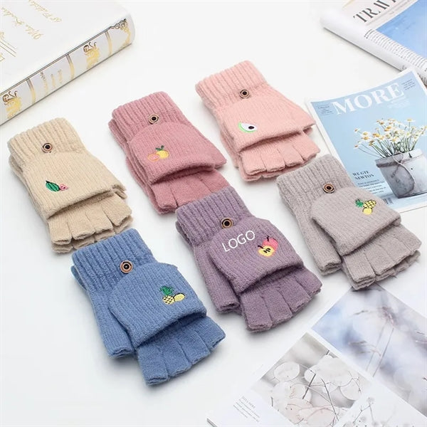 Half Finger And Fleece Touch Screen Gloves