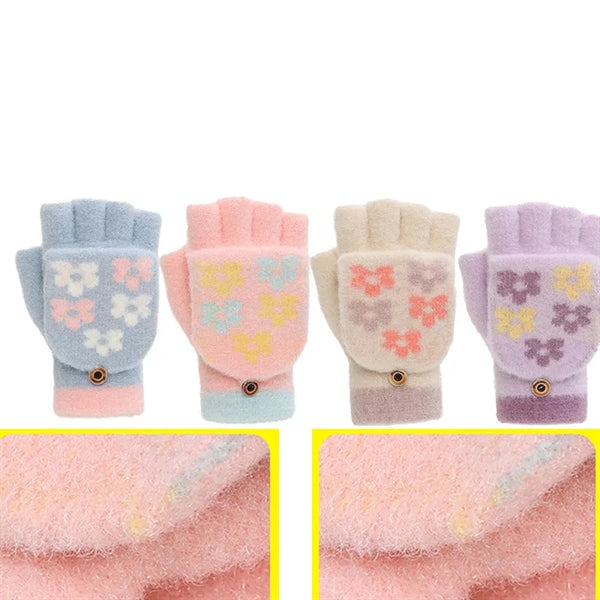 Half Finger And Fleece Touch Screen Gloves