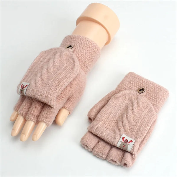 Half Finger And Fleece Touch Screen Gloves