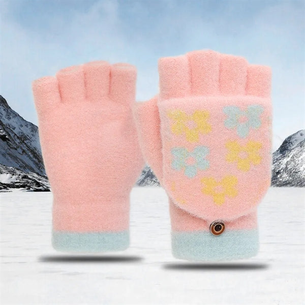 Half Finger And Fleece Touch Screen Gloves