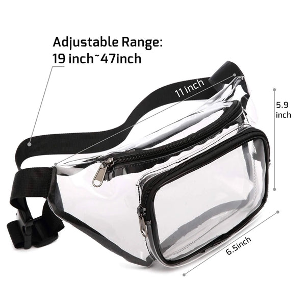 Waist Bag Stadium Approved Clear PVC Transparent Fanny Pack