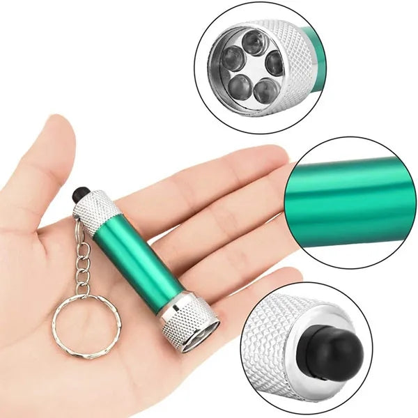 LED Metal Flashlight with Swivel Keychain