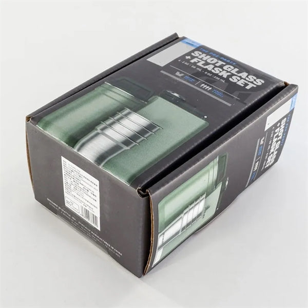 Stainless Steel Shot Glass And Flask Gift Set