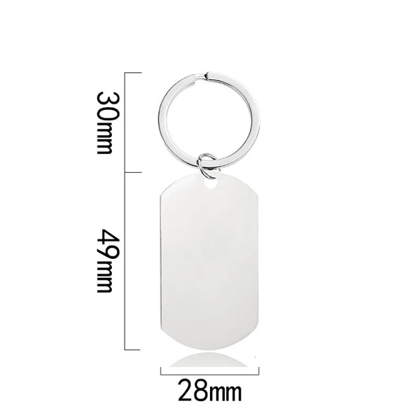 Metal Stainless Keychain Key Ring Dog Tag