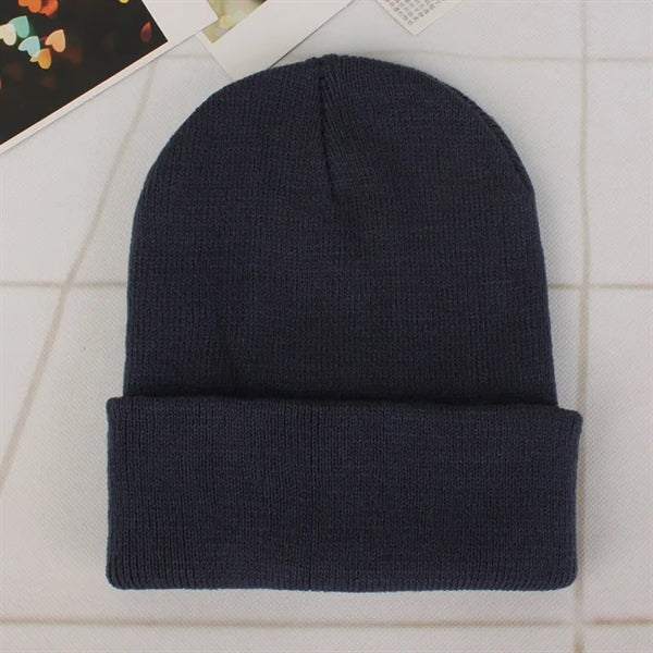 Winter knit pullover hat Candy colored