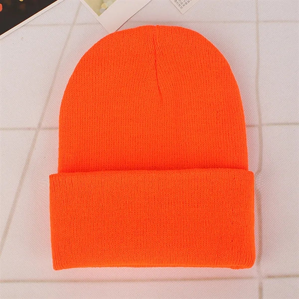 Winter knit pullover hat Candy colored