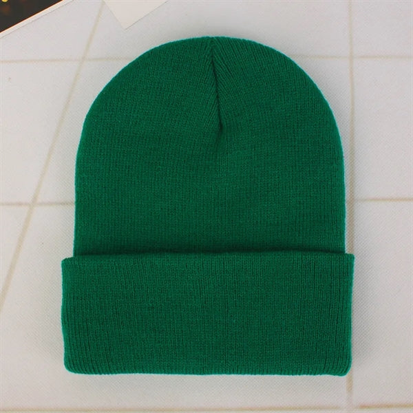 Winter knit pullover hat Candy colored