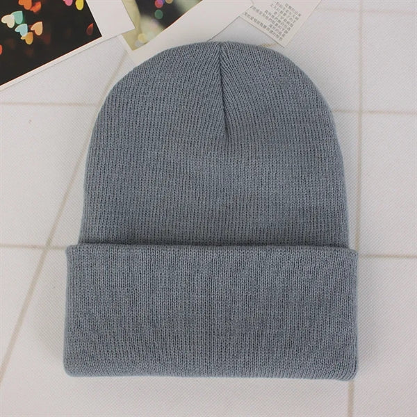 Winter knit pullover hat Candy colored
