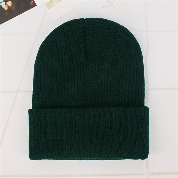 Winter knit pullover hat Candy colored