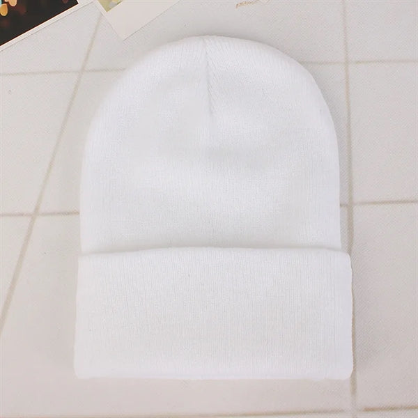 Winter knit pullover hat Candy colored