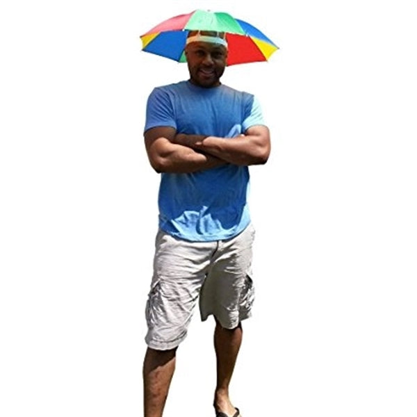 Colorful Outdoor Fishing Umbrella Hat With Elastic Headband