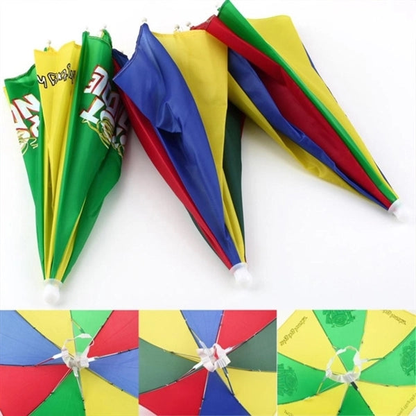 Colorful Outdoor Fishing Umbrella Hat With Elastic Headband
