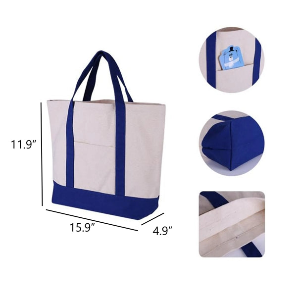 Heavy Duty Canvas Grocery Tote Bag