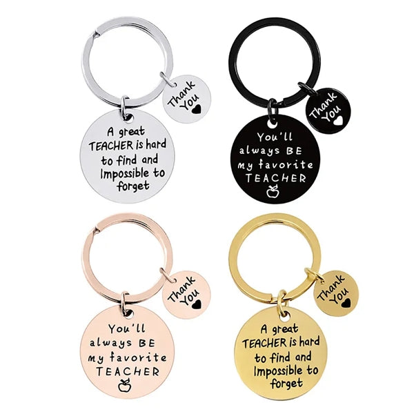 Metal Stainless Keychain Round Shape Pendant Key Tag