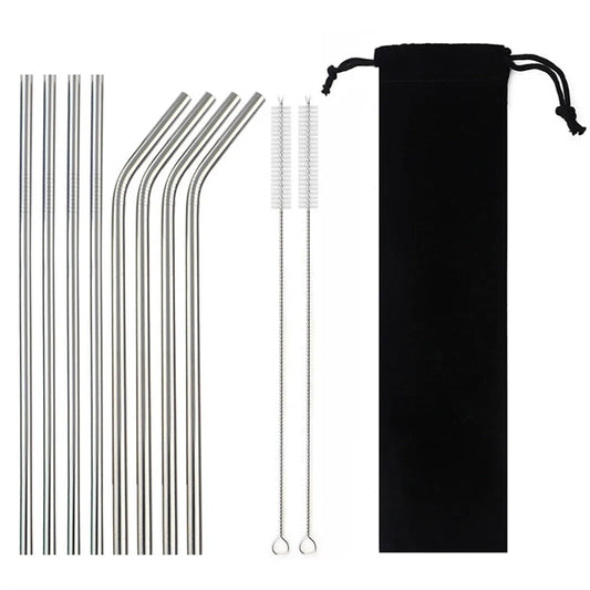 10PCS/Set Stainless Steel Straw