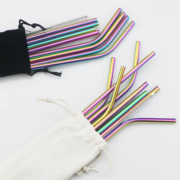 10PCS/Set Stainless Steel Straw