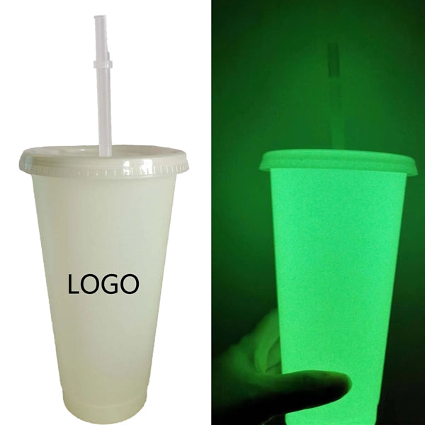 Glow In The Dark Tumbler With Lid And Straw